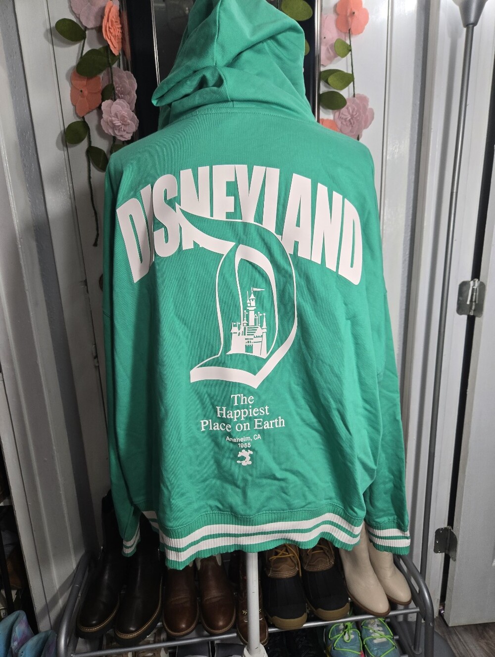 Women Disneyland Varsity Hoodie Green NWT Sz XL - Picture 10 of 12